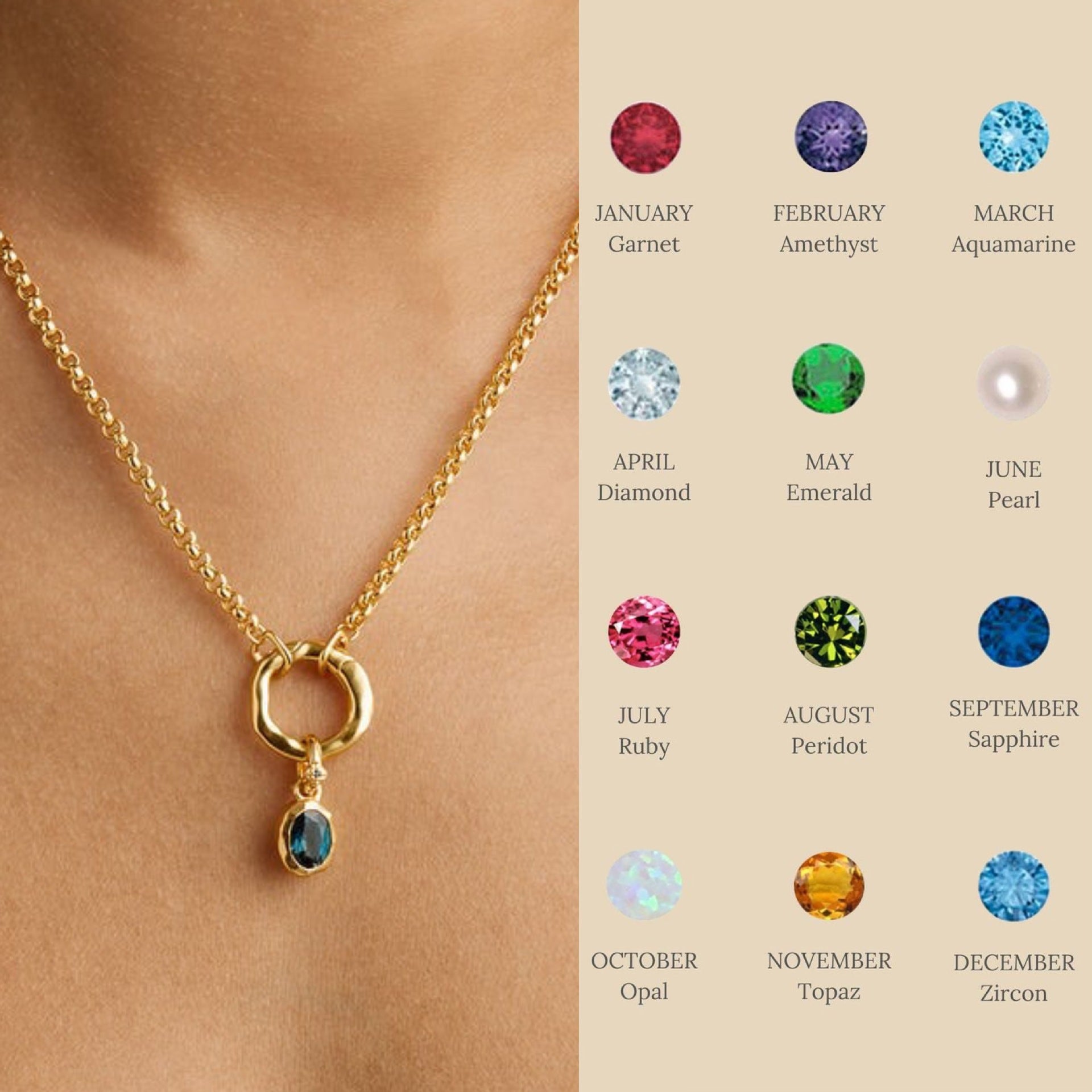 Wholesale Twelve Birthstone Necklace