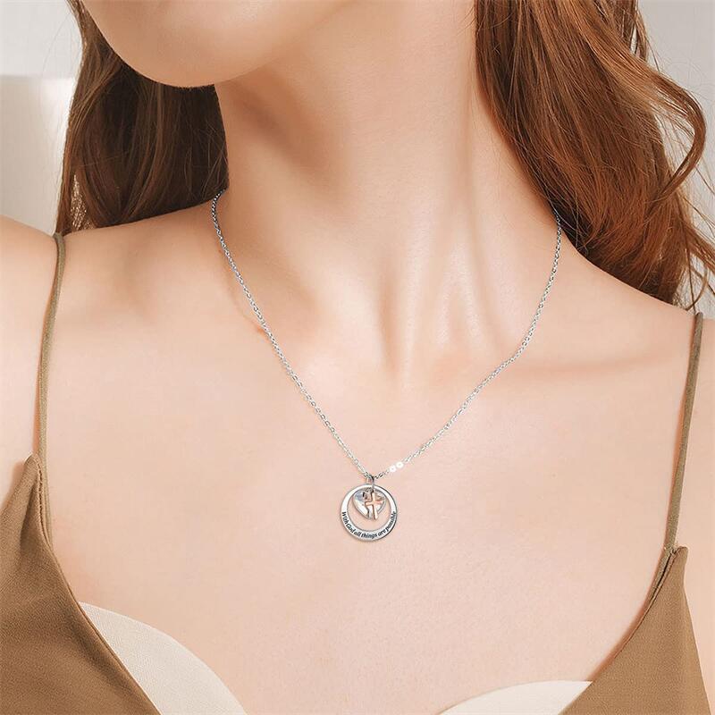 Wholesale Heart Shaped Crystal Faith Hope Love Stainless Steel Cross Necklace