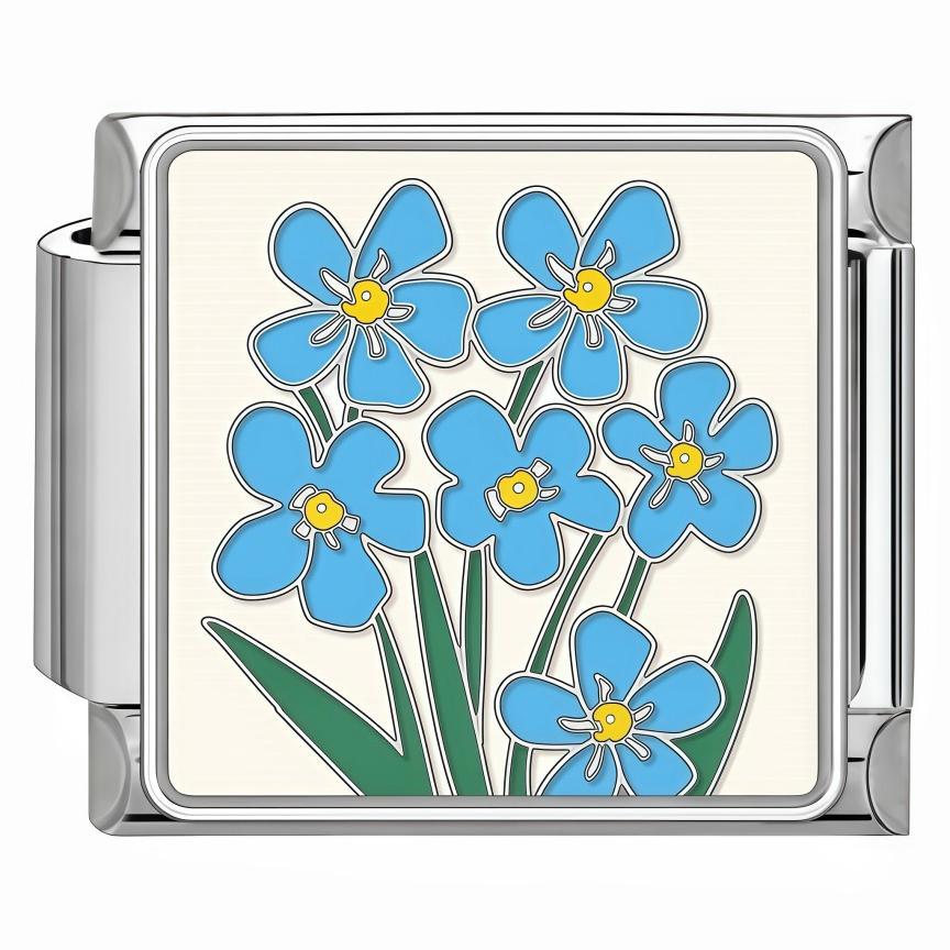 Wholesale Titanium Steel Enamel Flower Pattern Italian Charm Bracelet,  DIY Bracelet for Jewelry Making,  Fashion Accessory