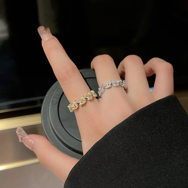 Wholesale Adjustable Micro Pavé Zircon Ring Fashion Accessory Gift for Women