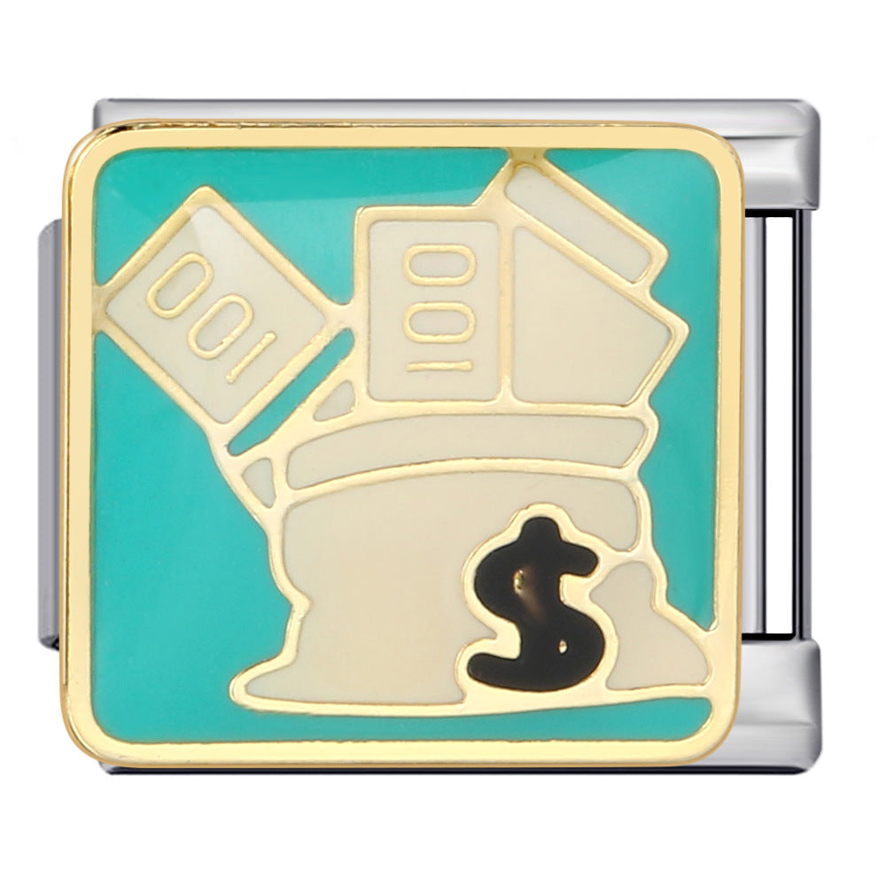 Wholesale Italian Charm Bracelet 9mm DIY Splicing Removable Poker Chips Stainless Steel Composable Bracelet