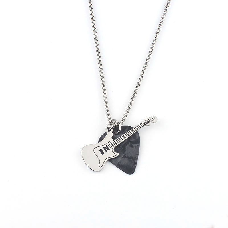 Wholesale Stainless Steel Guitar Pick Necklace