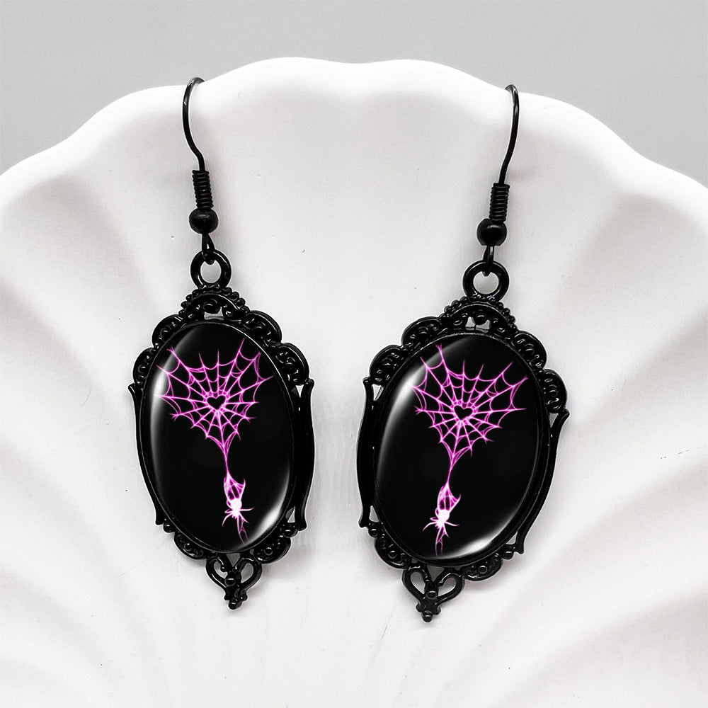 Wholesale Halloween Retro Bloody Spider Round Earrings ACC-ES-XiangLian008