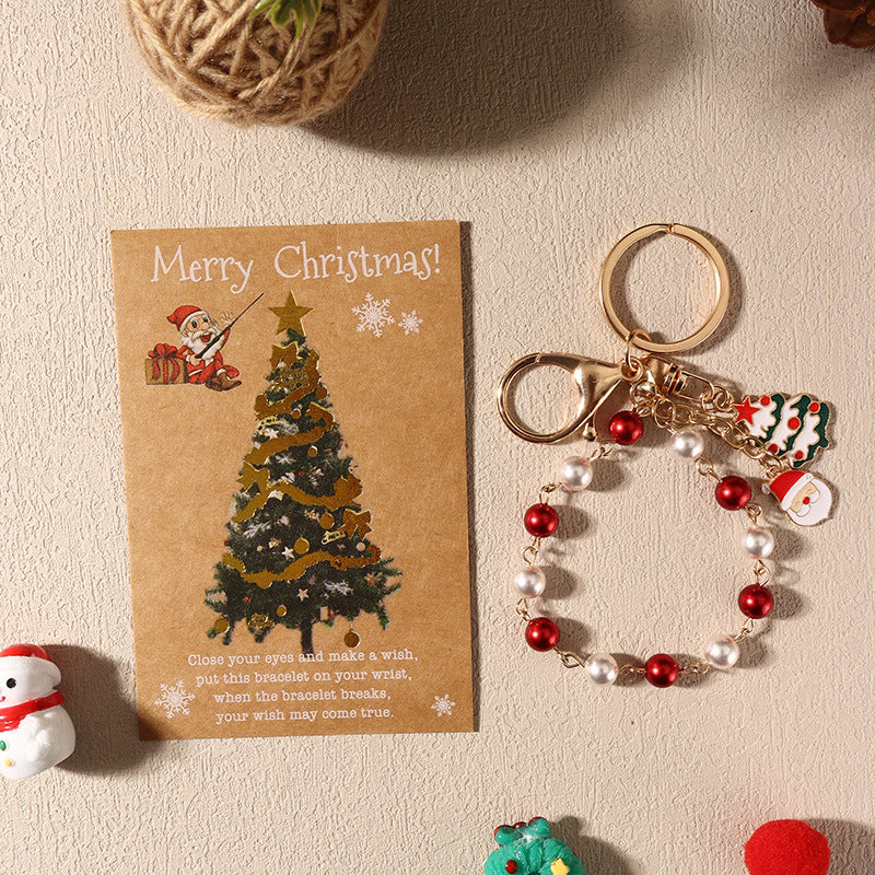 Wholesale Christmas  Snowflake Christmas Tree Keychain