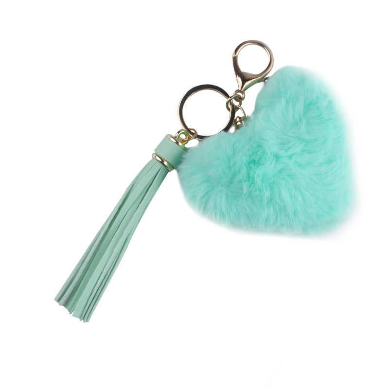 Wholesale Heart Shaped Fur Ball Tassel Keychain Pom Pom ACC-KC-GuangTian057
