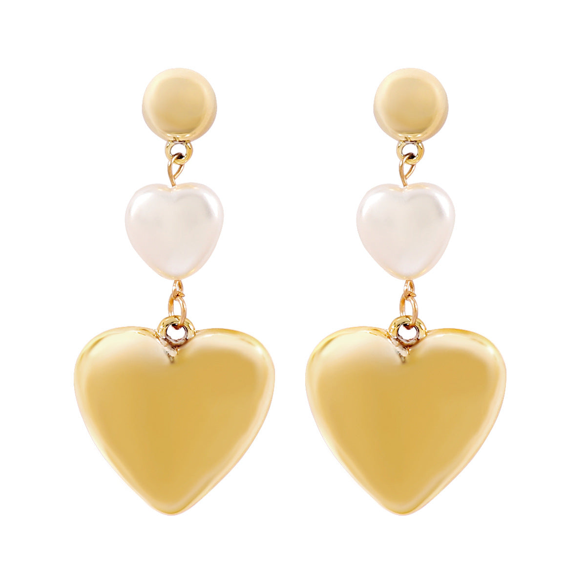 Wholesale  metal love imitation pearl earrings niche design luxury high sense earrings temperament earrings