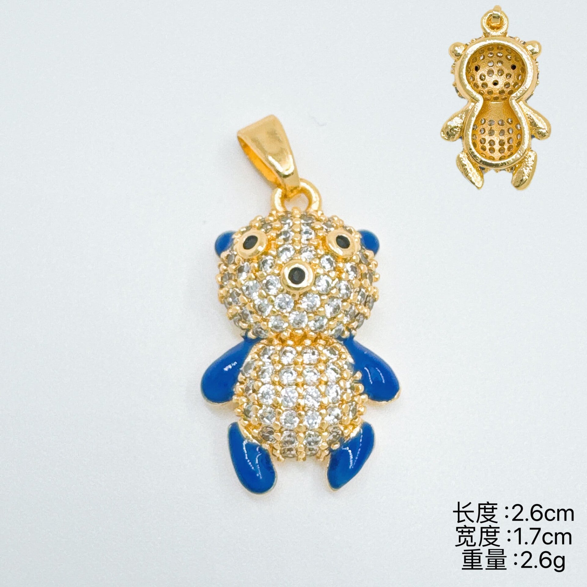 Wholesale Gold Plated Copper Bear Pendant Necklace