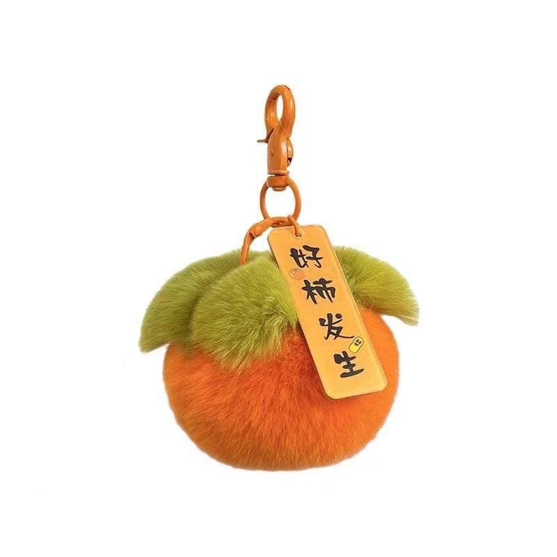 Wholesale Plush Persimmon Keychain Bag Charm Good Things Happen - Chic Wedding Couple Gift