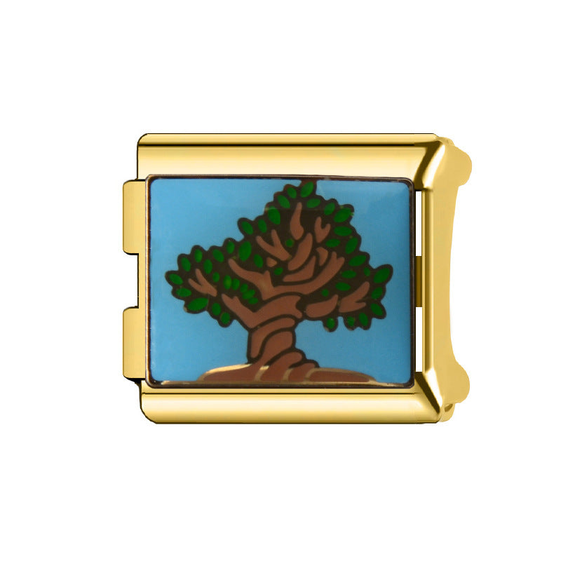 Wholesale Italian Charm Bracelet 9mm DIY Splicing Cartoon Cute Stainless Steel Composable Bracelet