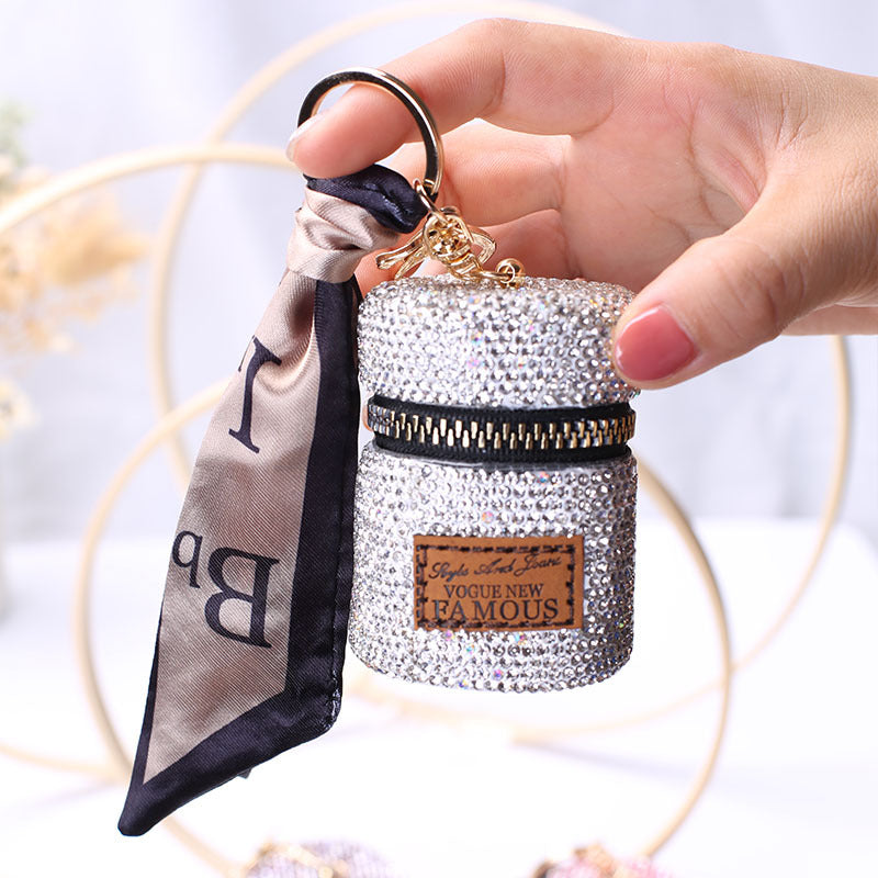 Wholesale Mini Rhinestone Earphone Bag, Zero Wallet, Light Luxury Style Keychain ACC-KC-JY001