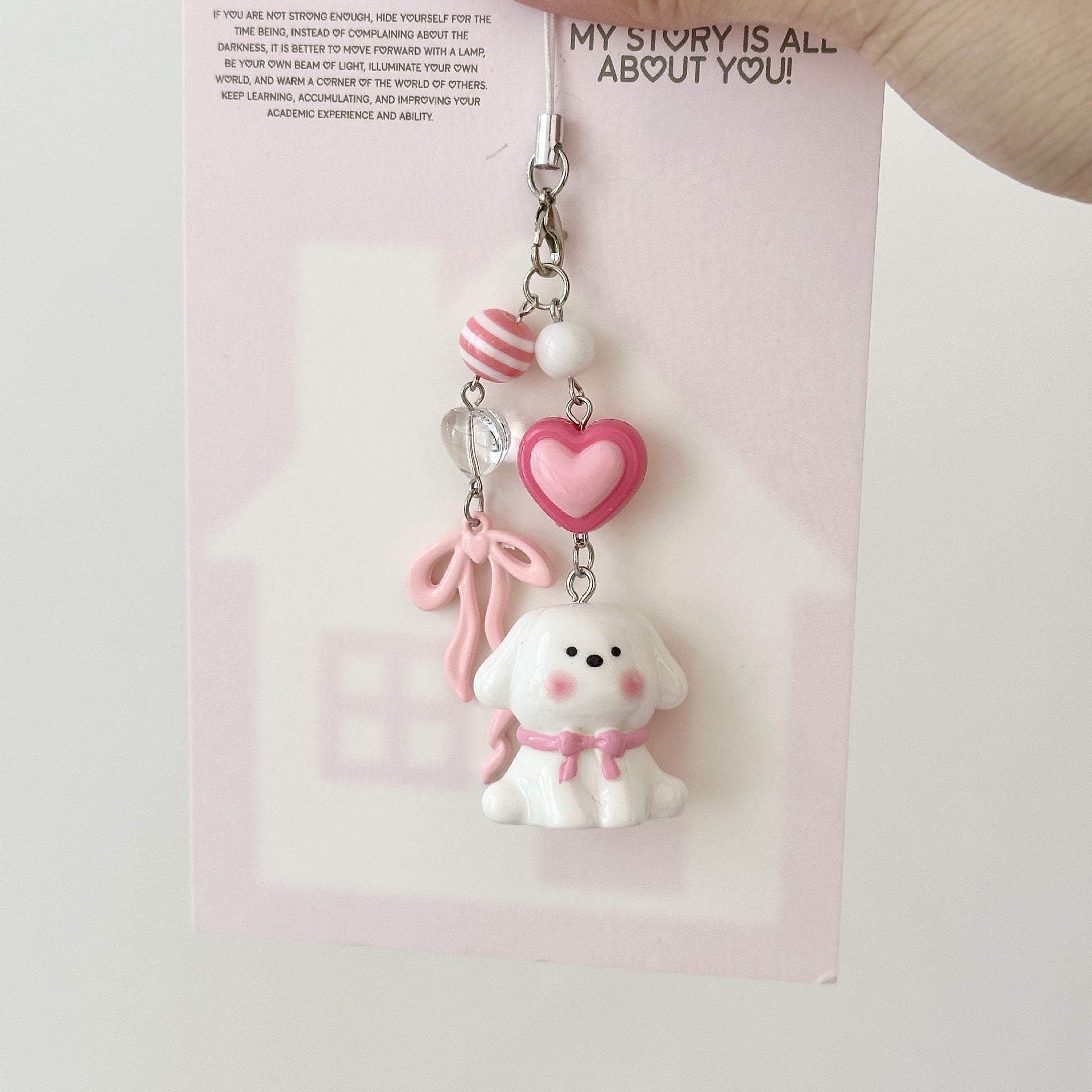 Wholesale Cartoon Cute Puppy Beaded Keychains