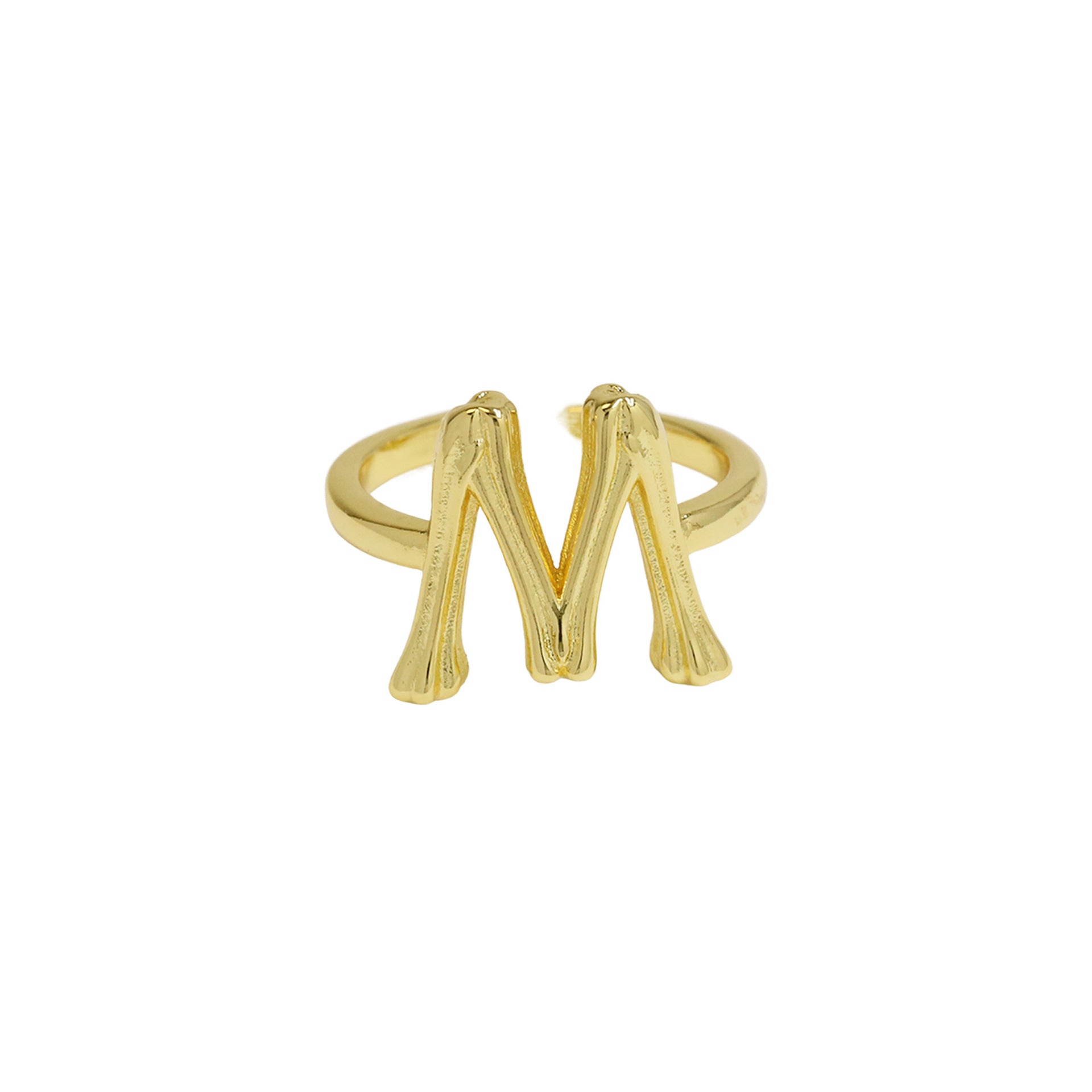 Wholesale  Golden Bamboo Bamboo Simple 26 English Letters Open Ring