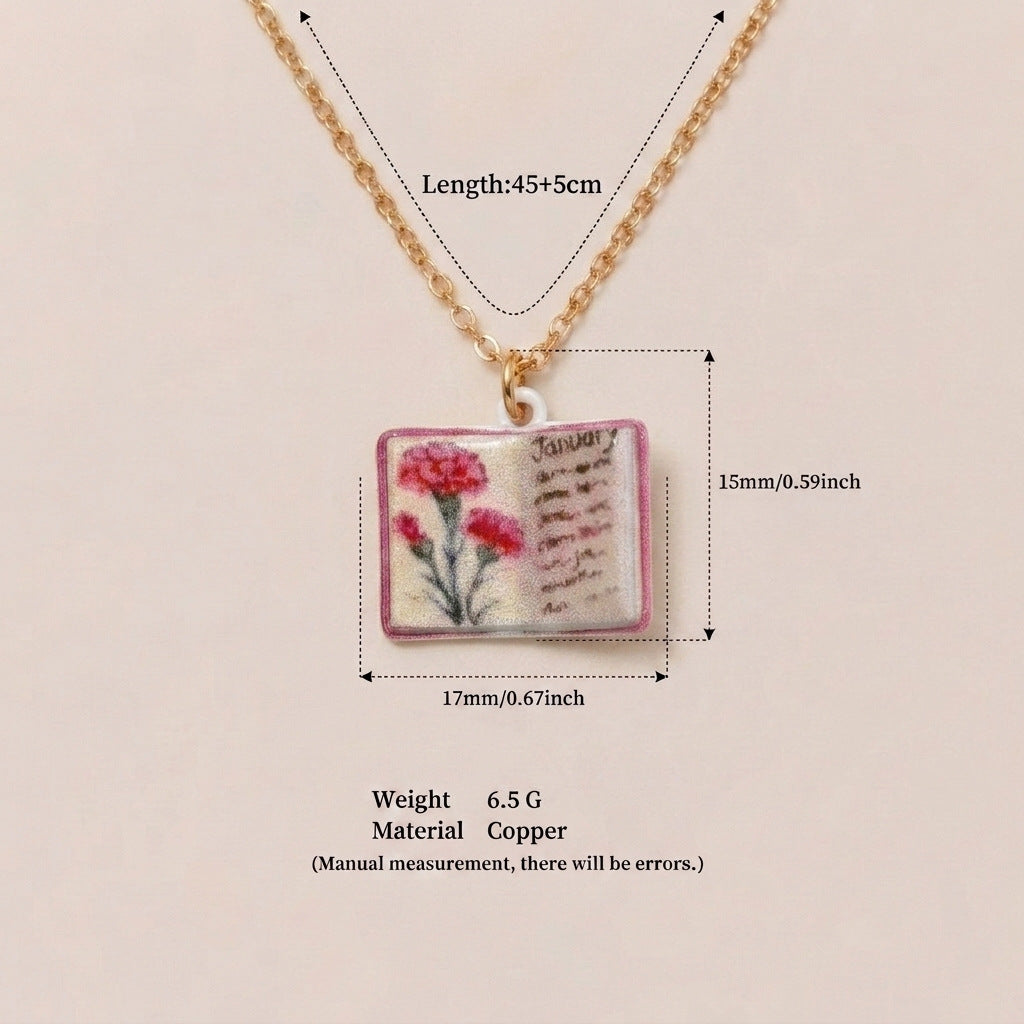 Wholesale Retro Book Pendant Necklace Stylish Copper Design With Everyday Appeal Casual Fashion Accessory Gift