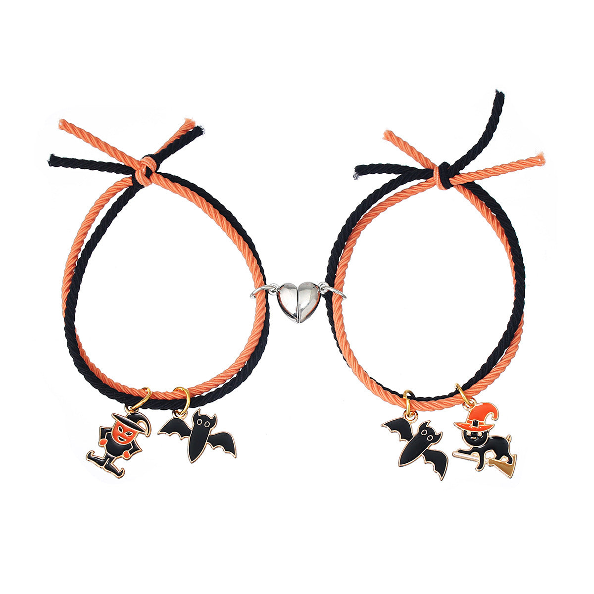 Wholesale   color matching pumpkin ghost pendant love magnet couple bracelet