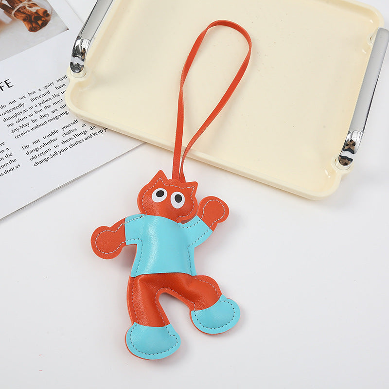 Wholesale Happy Dressing Doll PU Leather Keychain