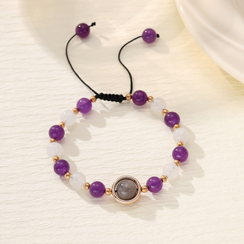 Wholesale  Crystal White Moonlight Amethyst Bracelet