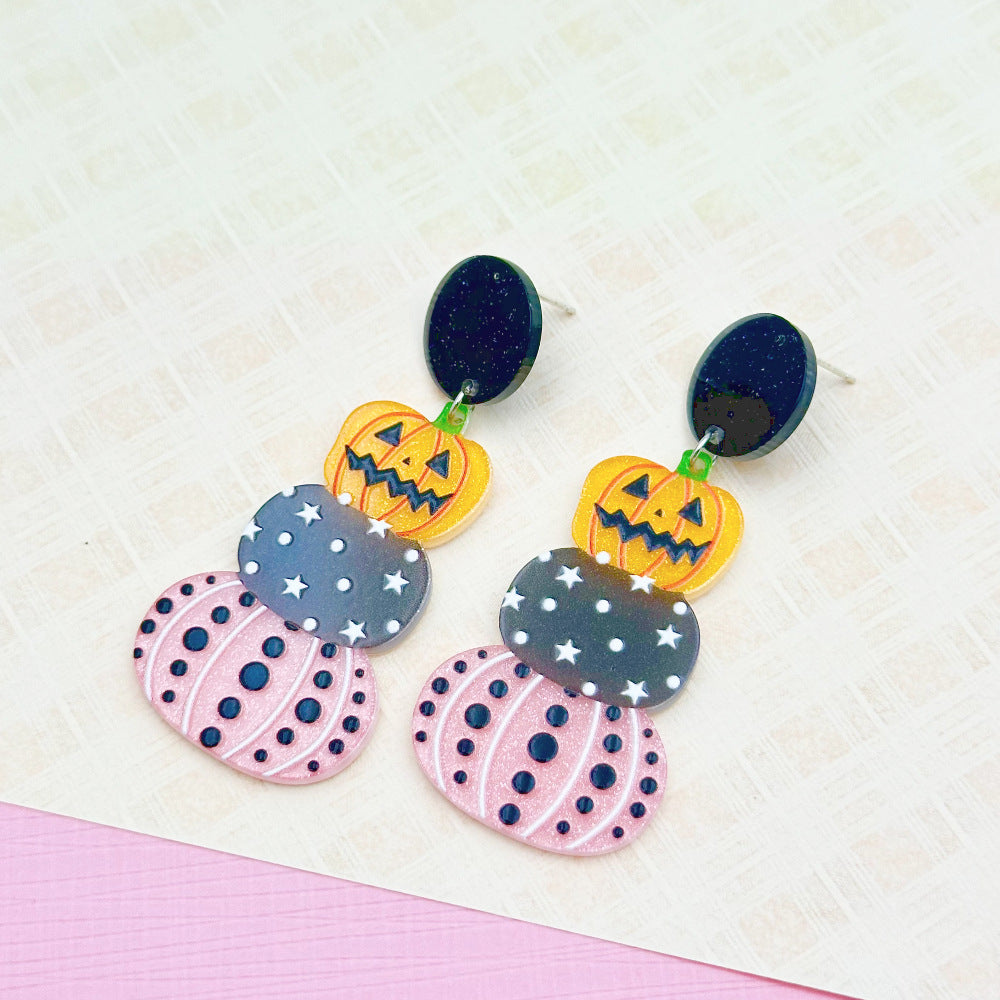 Wholesale Halloween Skull Ghost Acrylic Earrings ACC-ES-Weiw004