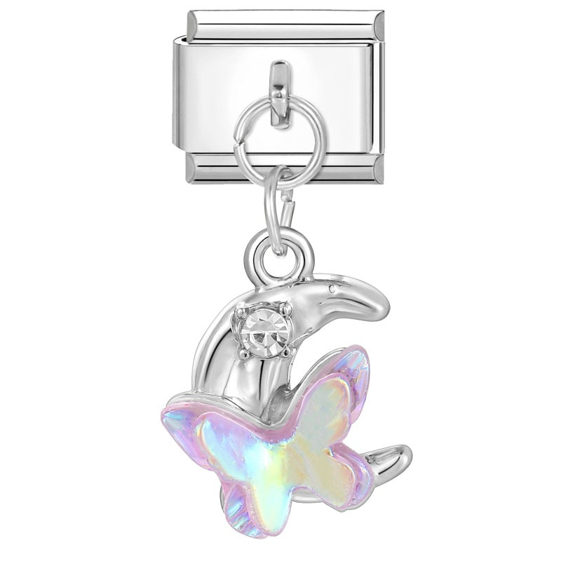 Wholesale Italian Charm Bracelet 9mm DIY creative steel color dream pendant  Creative Stainless Steel Composable Bracelet