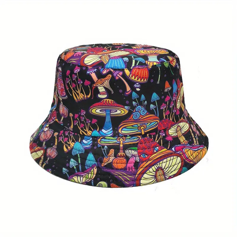 Wholesale Mushroom Pattern Double Sided Sun Hat Bucket Hat ACC-HT-YuXue012