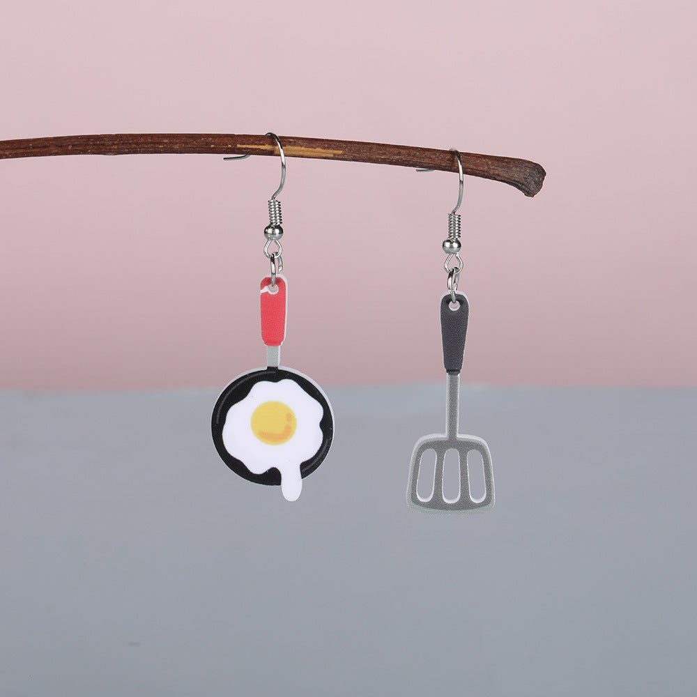 Wholesale  acrylic earrings  cartoon hamburger kitchen tableware modeling earrings