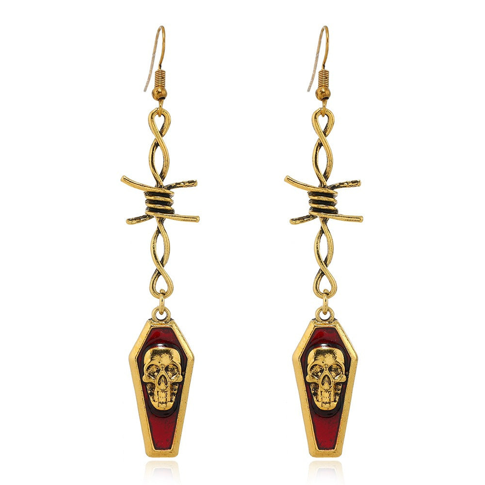 Wholesale Gothic Skull Drop Earrings for Women  Party Fashion Accessory
