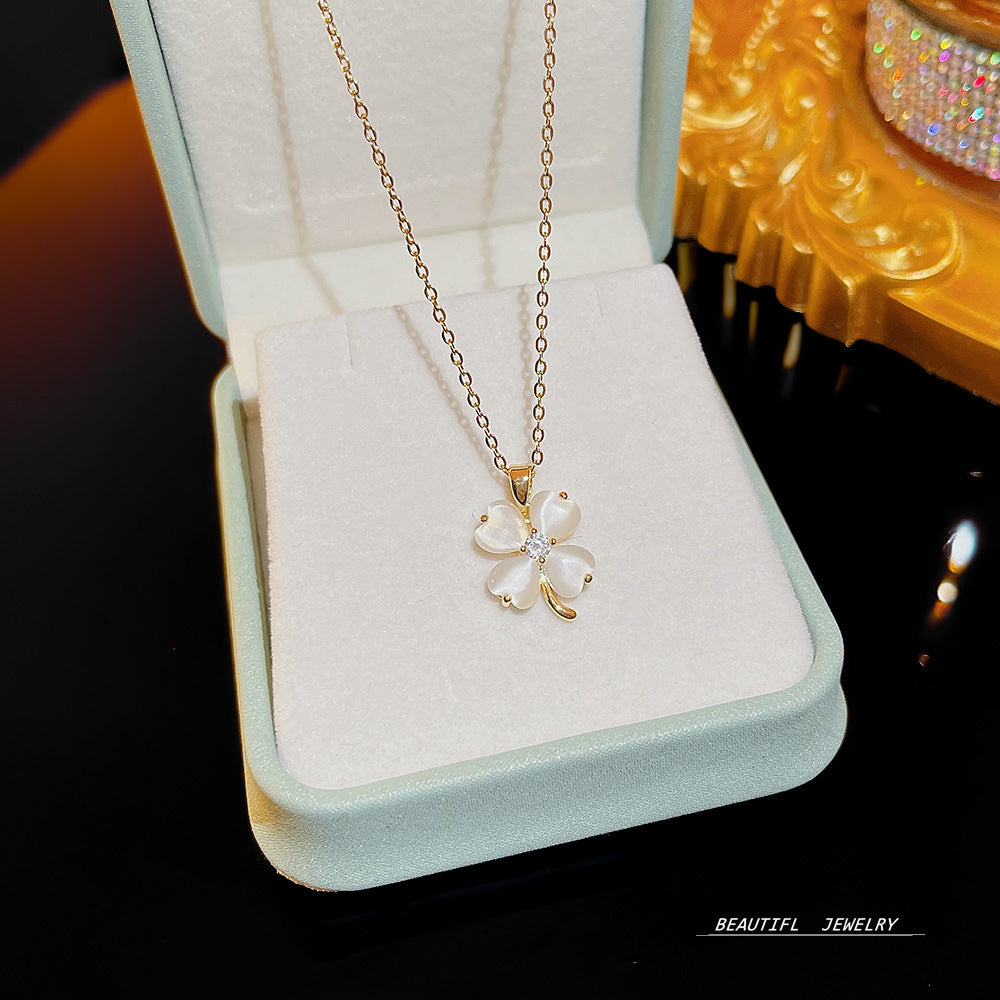 Wholesale Micropaved Zirconia Clavicle Chain Titanium Steel Necklaces Choker Necklace ACC-NE-Xiyue005