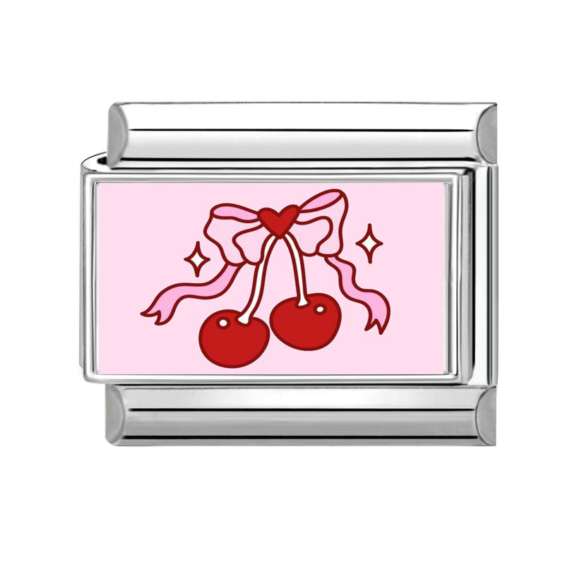 Wholesale Hearts and Love Italian Charms pink series  DIY  Single Section Creative Stainless Steel Composable Bracelet