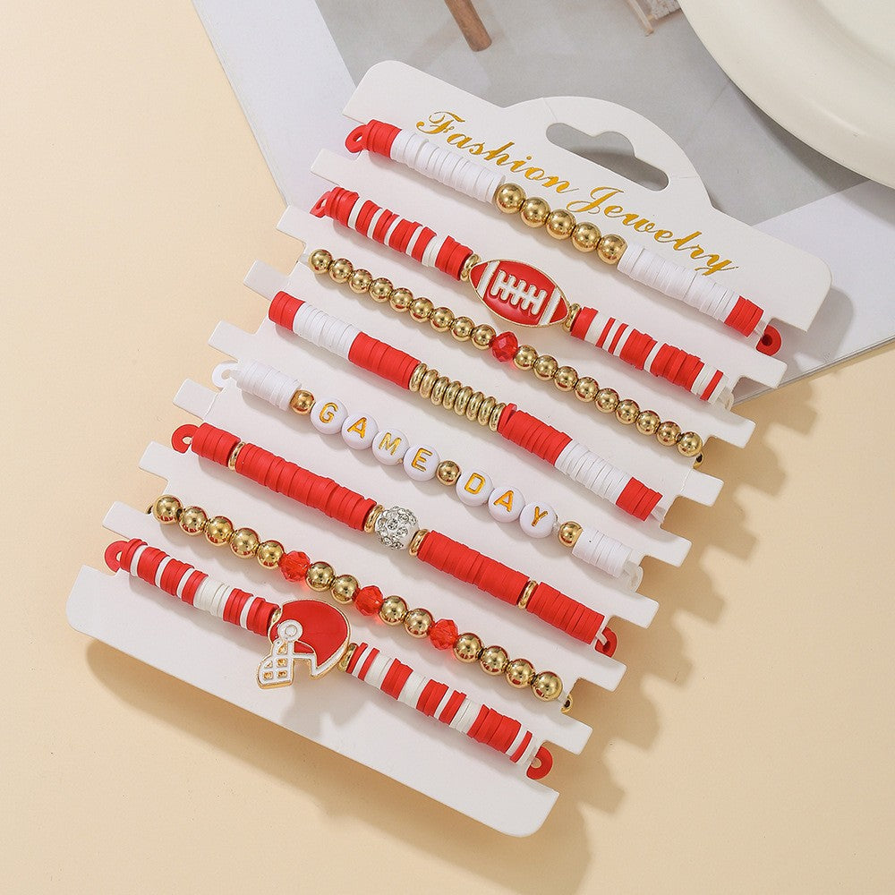 Wholesale Baseball Bracelet 8-piece Soft y Bracelet