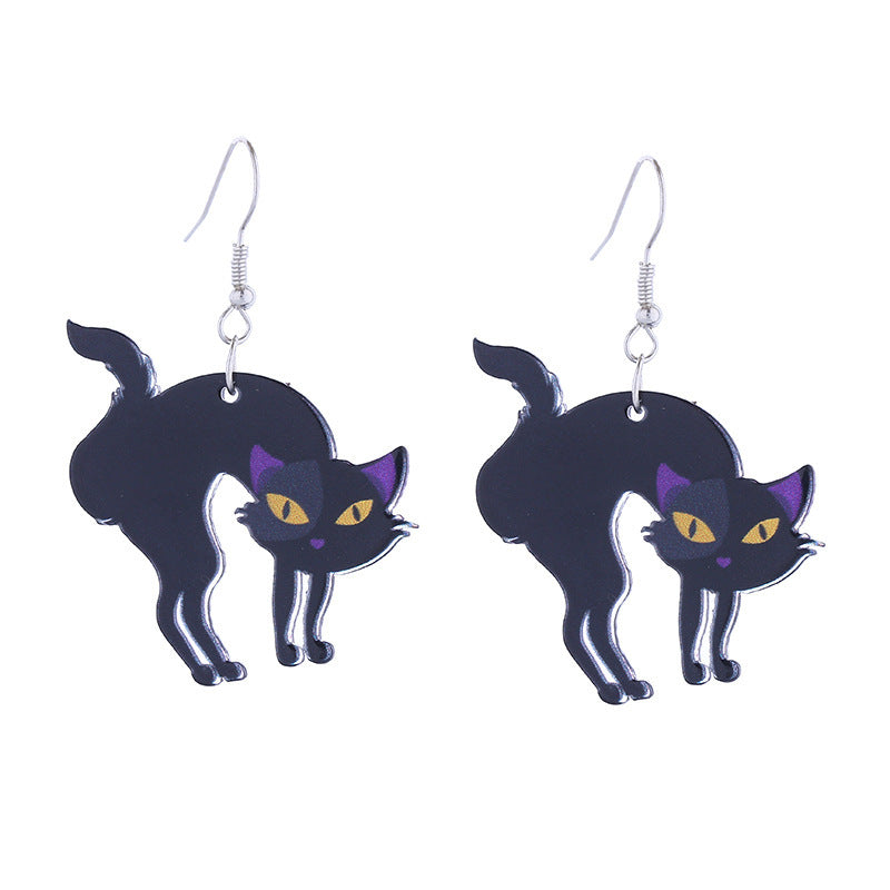 Wholesale Halloween Themed Earrings Funny Ghost Pumpkin Bat  Acrylic Earrings