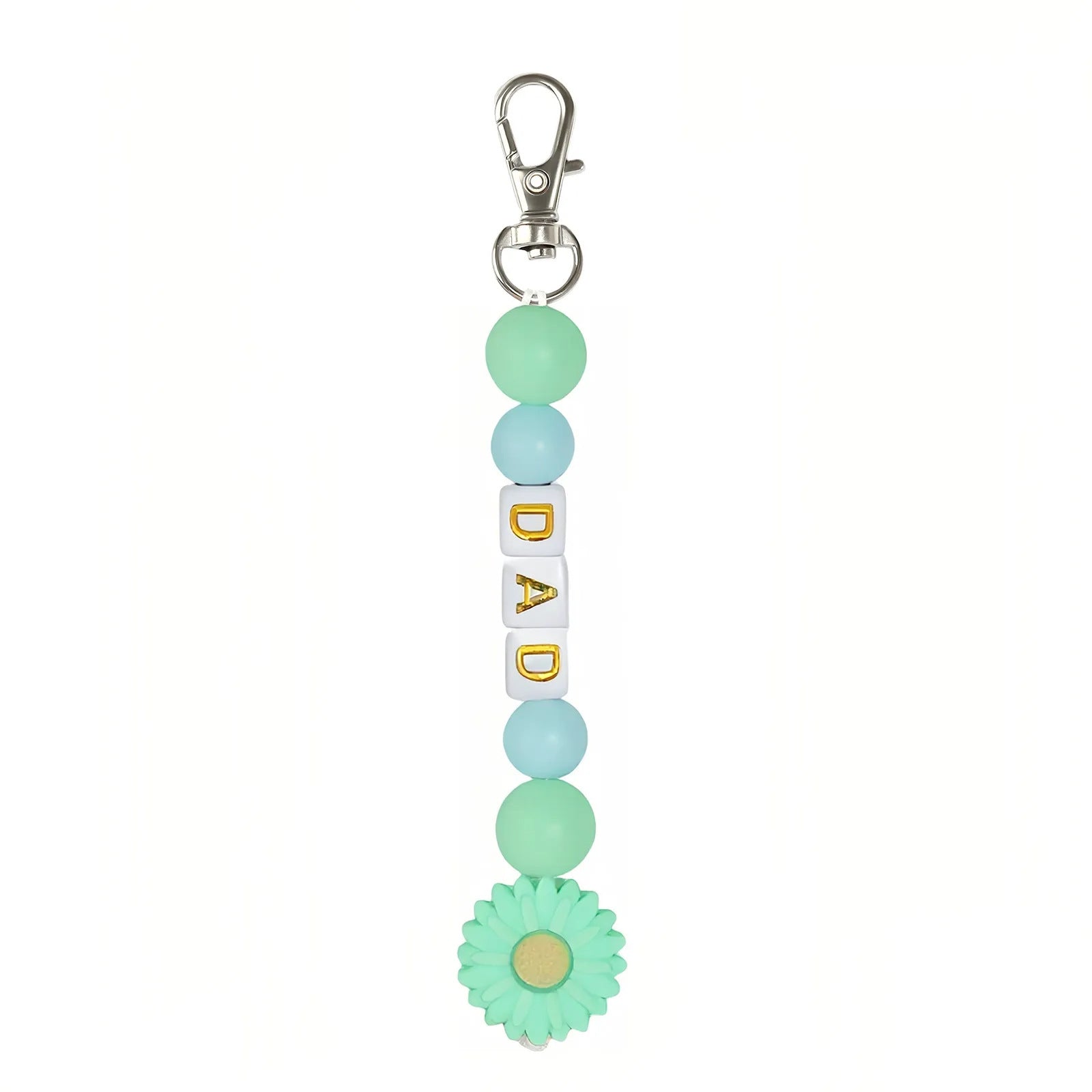 Wholesale Alphabet Bead Keychain  Acrylic Letter Beads,  Beaded Design and Silicone  Charm Beaded Keychain