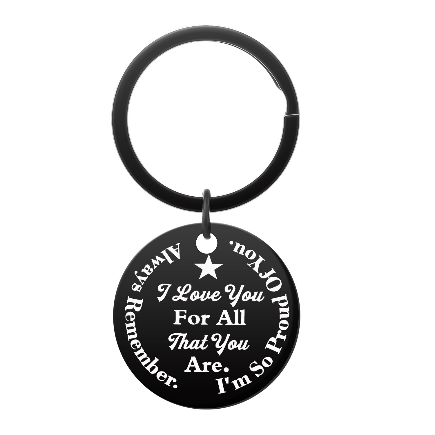 Wholesale TO MY SON / DAUGHTER laser engraved stainless steel keychain