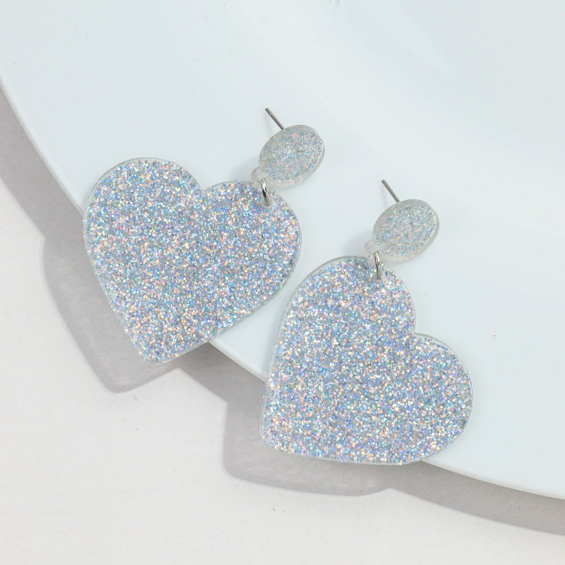 Wholesale  Heart-shaped Valentine's Day Love Heart Gold and Silver Color Earrings