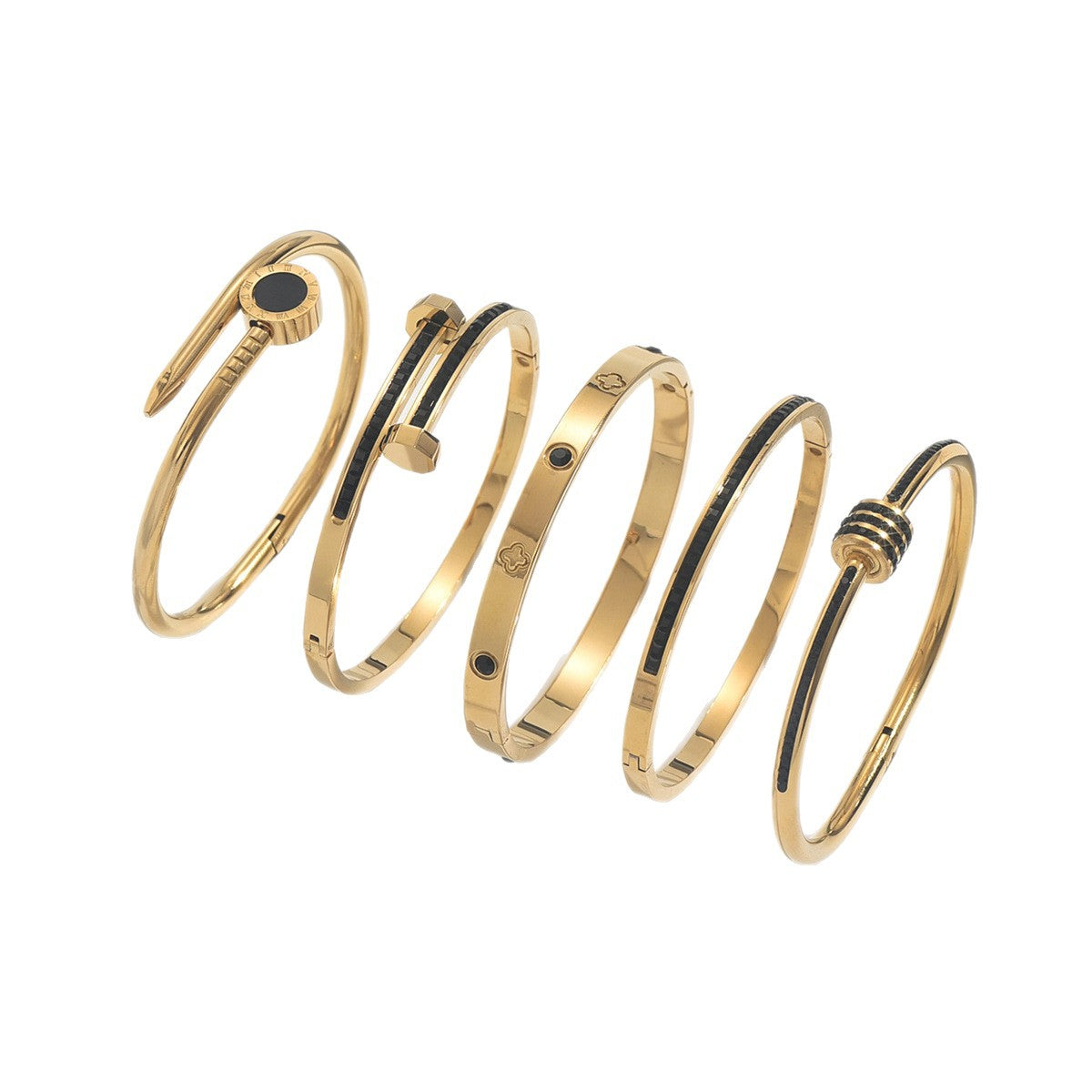 Wholesale Country Style Gold Plated Titanium Steel Bracelet Everyday Wear