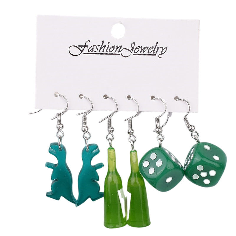 Wholesale Cartoon Butterfly Frog Strawberry Yellow Duck Acrylic Earrings Set