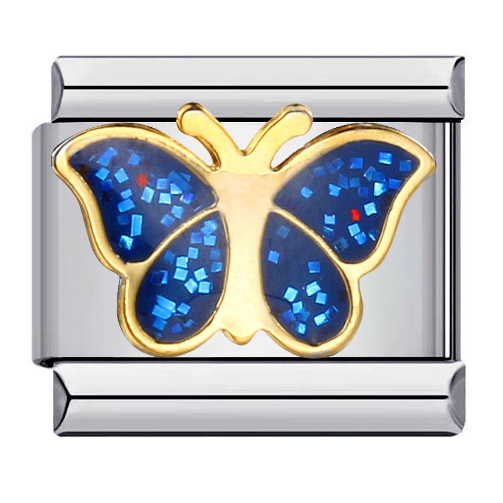 Wholesale Colorful Butterfly Italian Charm Bracelet DIY Stainless Steel Jewelry Accessory for Resale