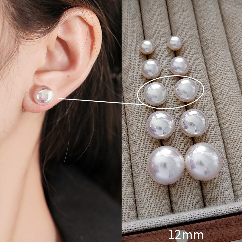 Wholesale Steamed Bun Pink Pearl Minimalist Earrings