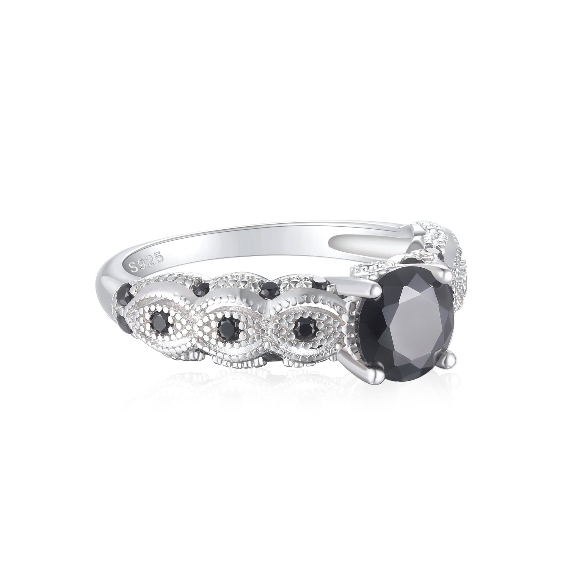 Wholesale S925 sterling silver black nano ring