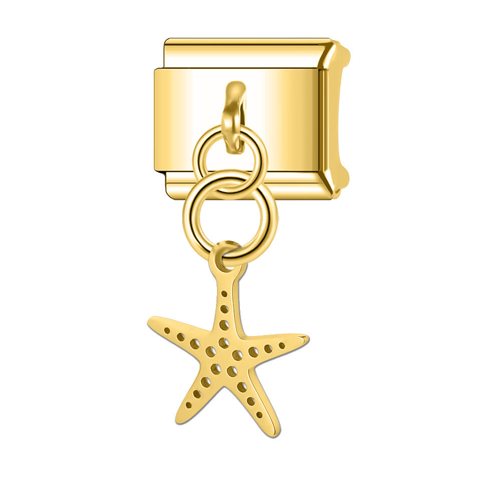 Wholesale Italian Charm Bracelet 9mm DIY Splicing Turtle Shell Stainless Steel Composable Bracelet