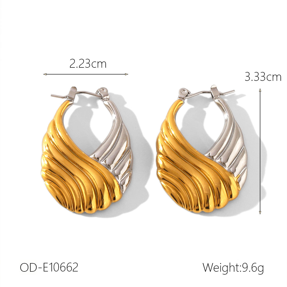 Wholesale geometric thread titanium steel earrings