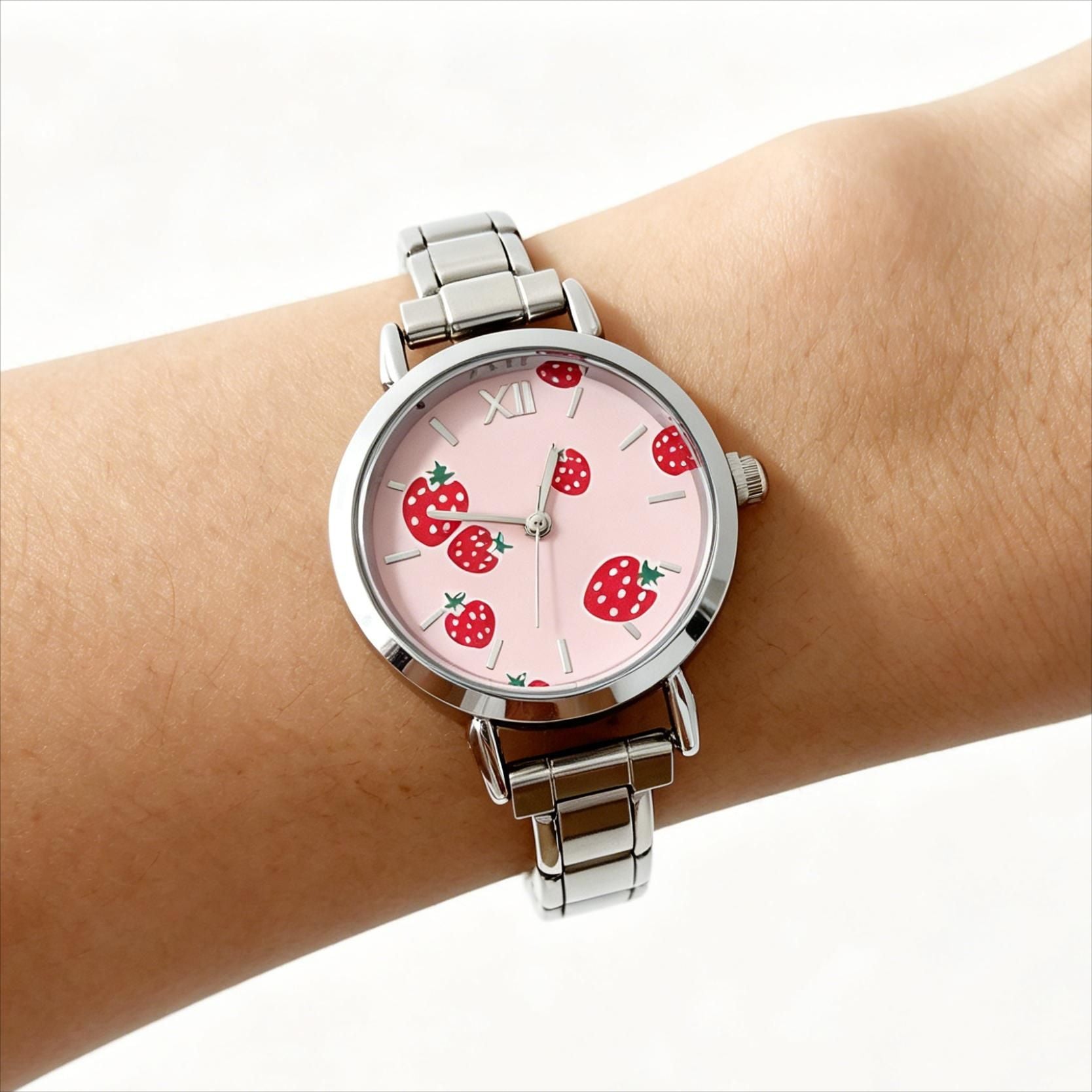 Wholesale Stylish Women' s Gold Stainless Steel Quartz Watch with DIY Strap,  Fashion Accessory