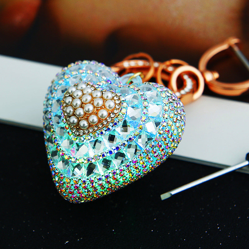 Wholesale Colorful Luminous Love Heart Car Keychain ACC-KC-RuiYuan011