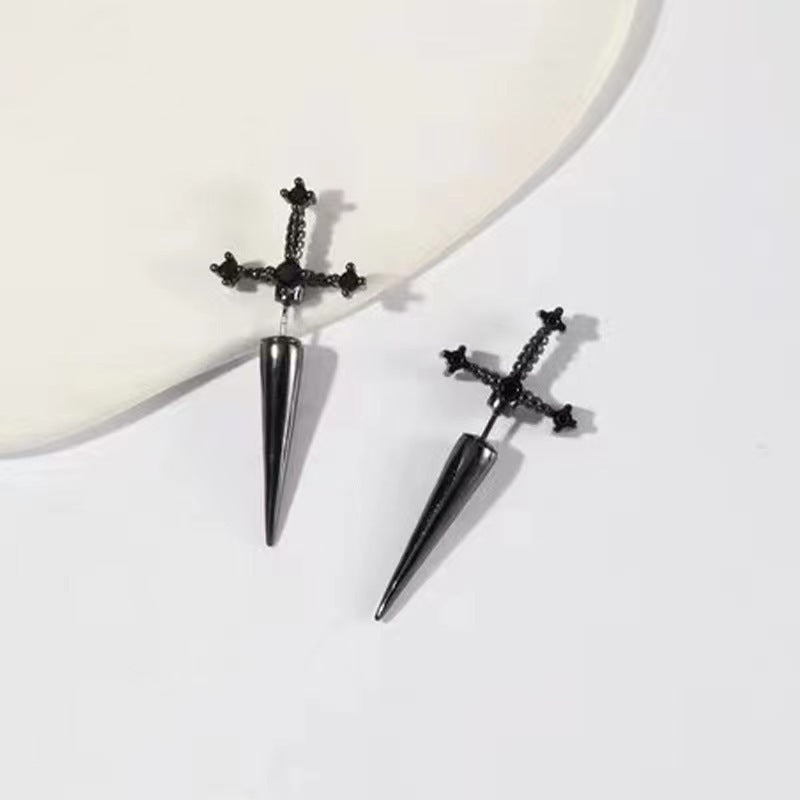 Wholesale Gothic Exaggerated Dagger Crystal Earrings