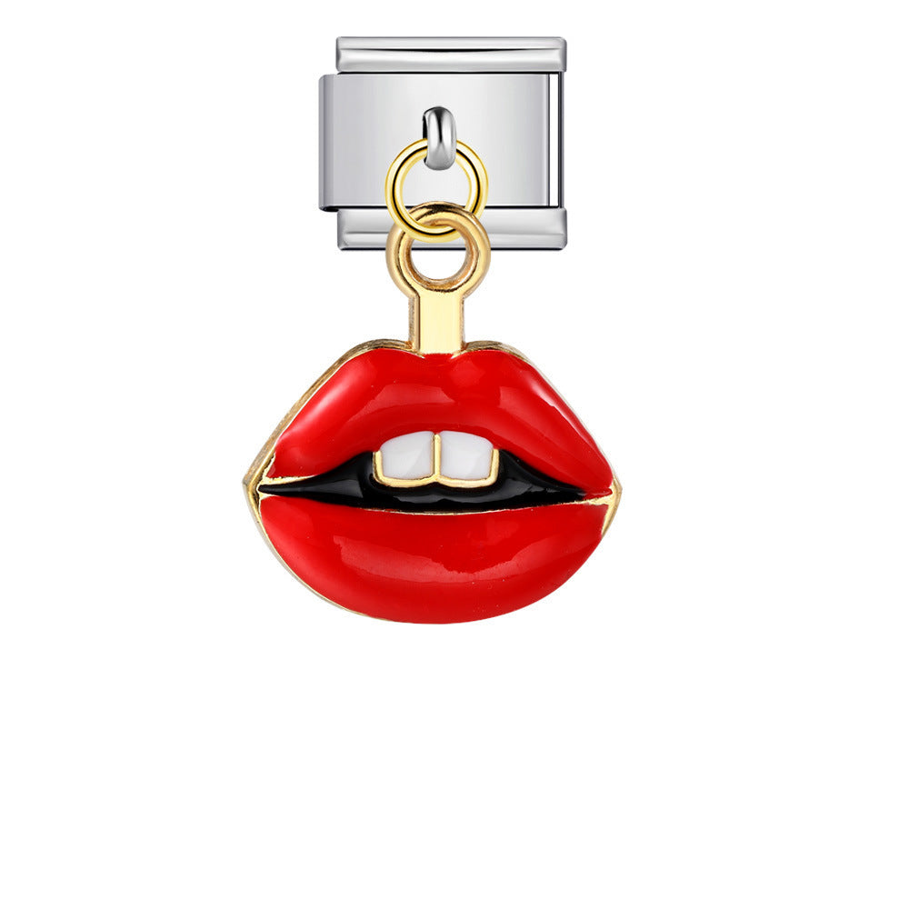 Pulsera de encanto italiano de 5 piezas al por mayor 9 mm Diy empalmante lindo creativo colgante de acero inoxidable componible brazalete