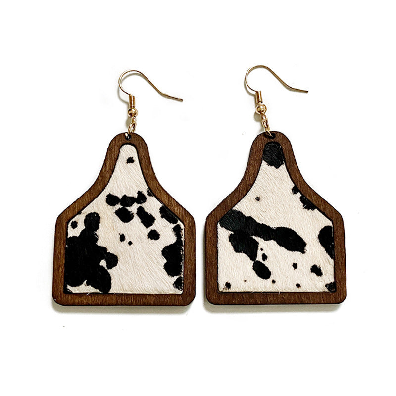 Boucles d'oreilles en bois Western Leopard Western Léopard