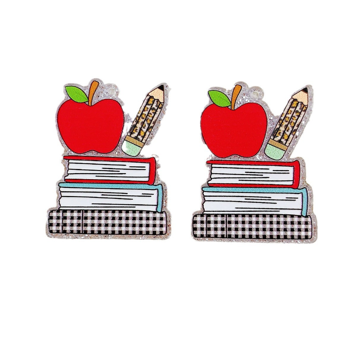 Wholesale 10pcs Acrylic Printing Color Pencil Books School Season Series Pendant