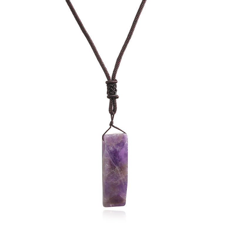 Wholesale Fashion Handmade Wire Wrapped Amethyst Crystal Pendant Necklace Natural Stone Mushroom Design Jewelry Gift