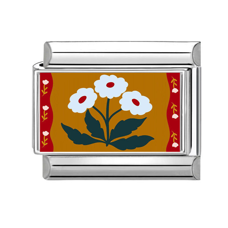 Wholesale  Italian Charm Bracelet 9mm DIY Fresh Floral-Themed  Creative Stainless Steel Composable Bracelet