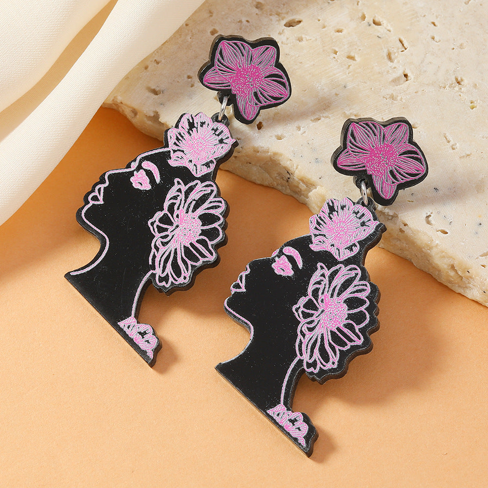 Wholesale Acrylic sexy girl pendant earrings cartoon cute  earrings