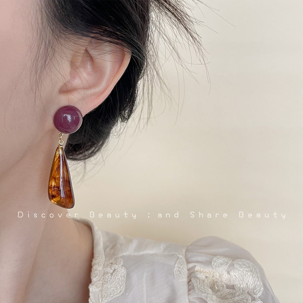 Wholesale Retro Vintage Maillard Cute Acrylic Earrings