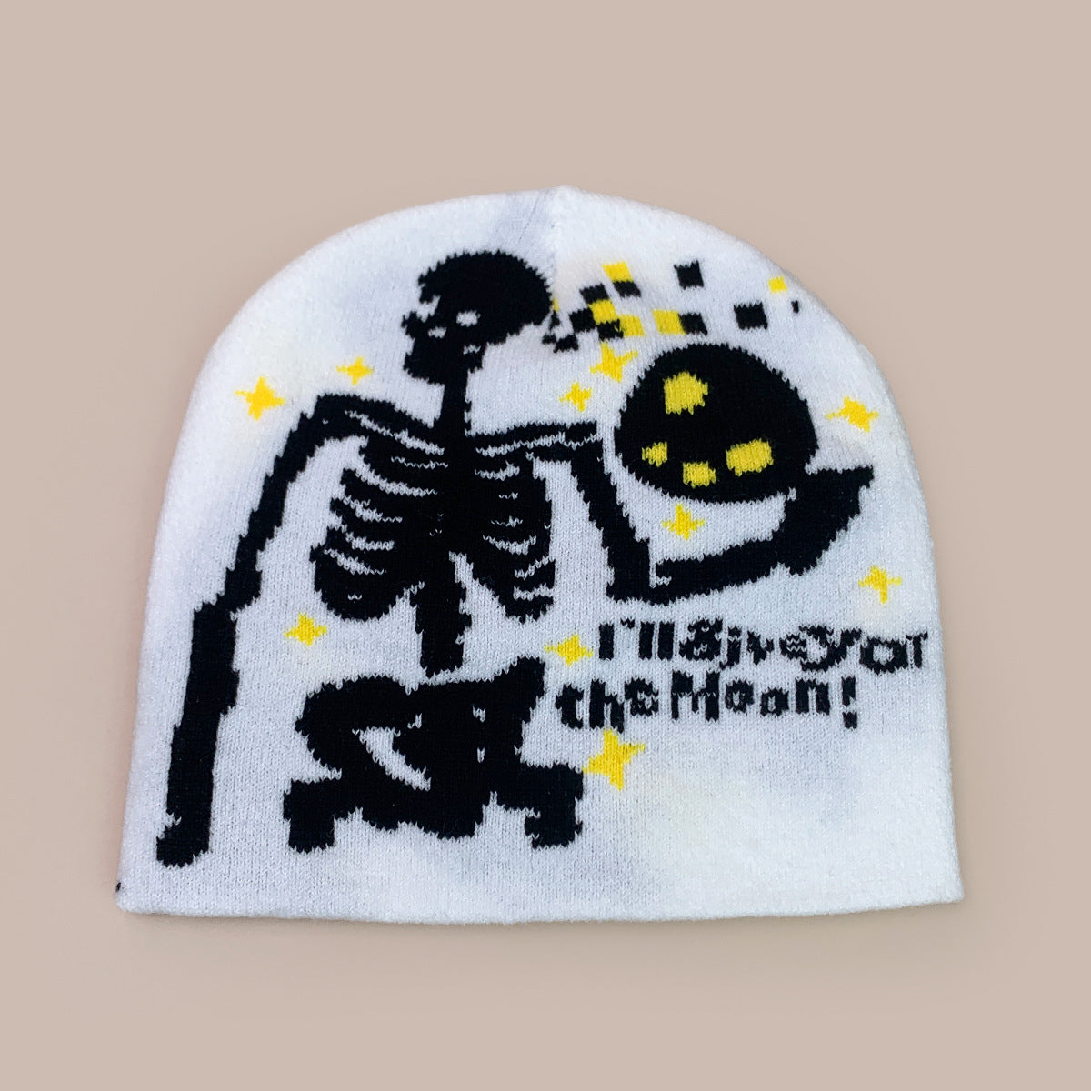 Wholesale  Skull Moon Jacquard Knitted Hat